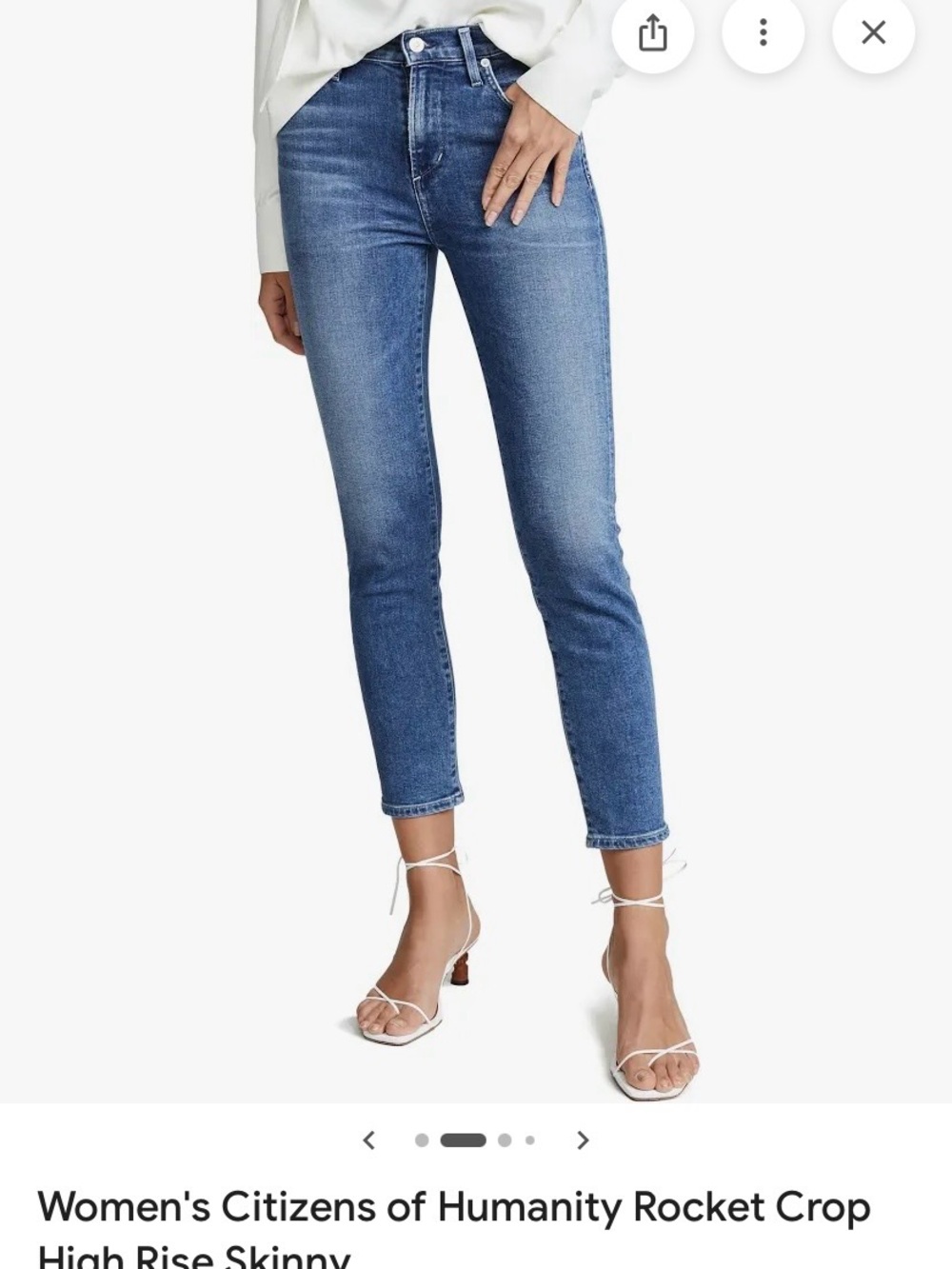 Citizens of Humanity Rocket Crop High Rise Skinny Jeans Blue Size 27